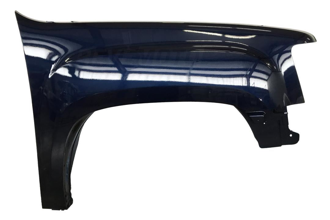 2007-2013 GMC Sierra Fender Painted (1500 | Aftermarket) Imperial Blue Metallic (WA403P) Passenger Side 22977472 ReveMoto Painted Auto Parts Replacement