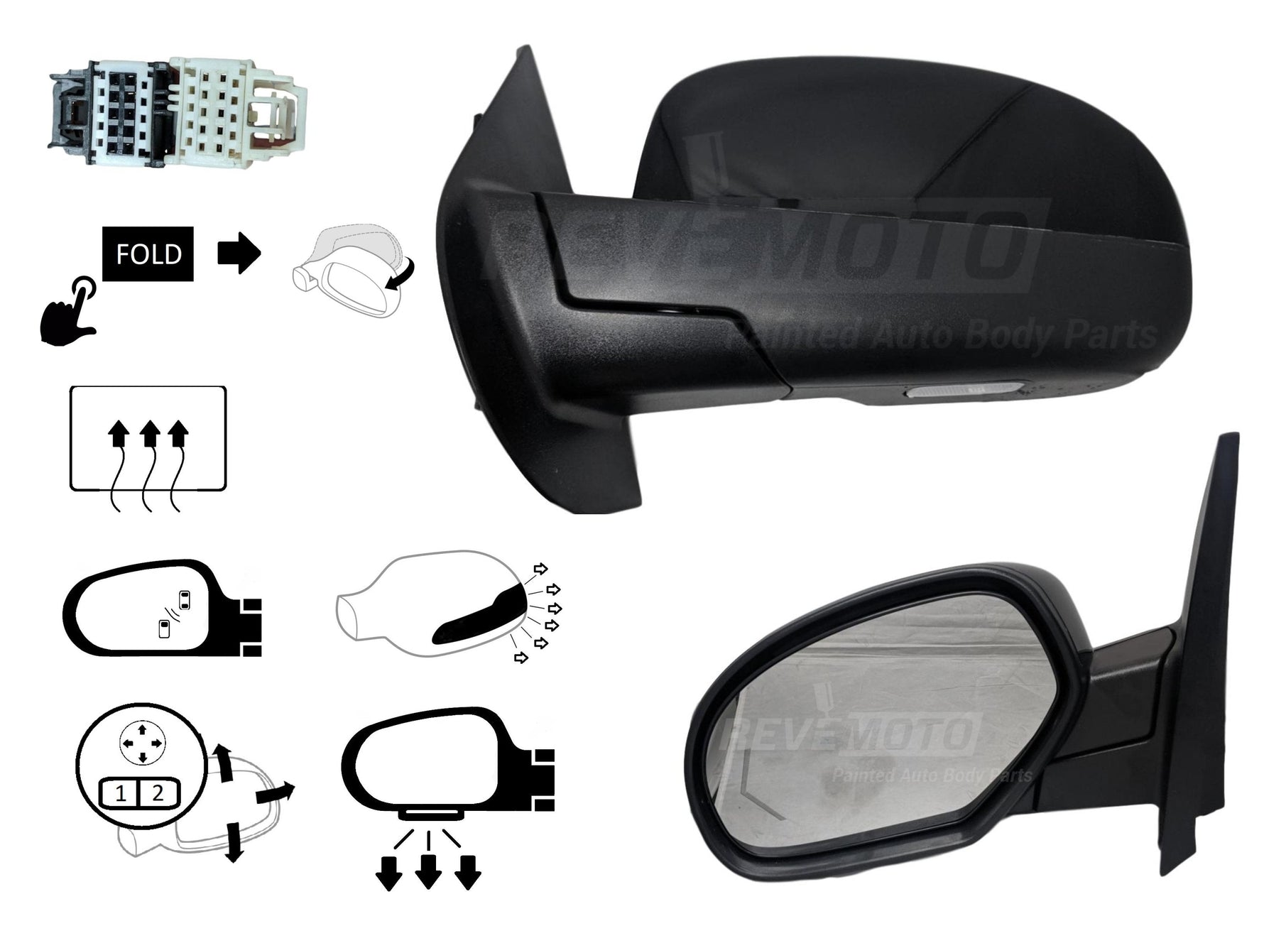 2010 Cadillac Escalade Side View Mirror Painted (OEM)