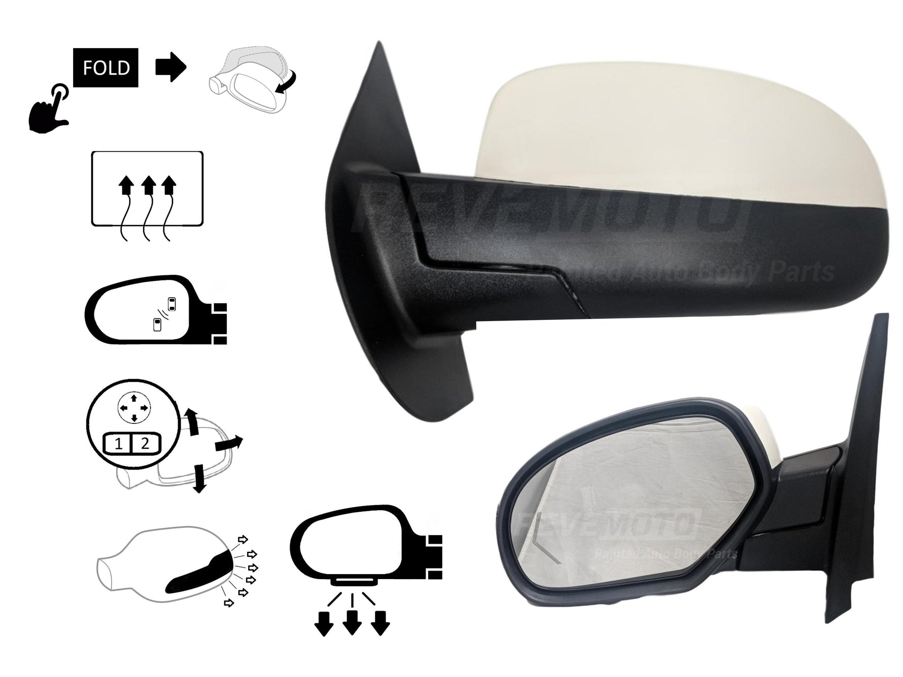 2012 Cadillac Escalade Side View Mirror Painted (OEM)