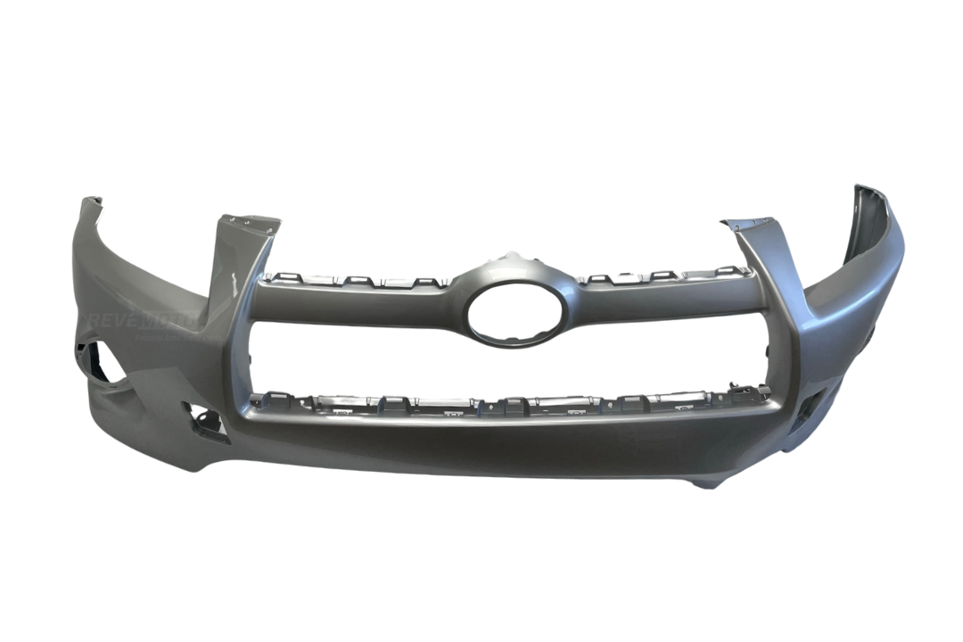 2009-2012 Toyota RAV4 Front Bumper Painted (WITH: Flare Holes) Classic Silver Metallic (1F7) 5211942971 ReveMoto Painted Auto Parts Replacement 