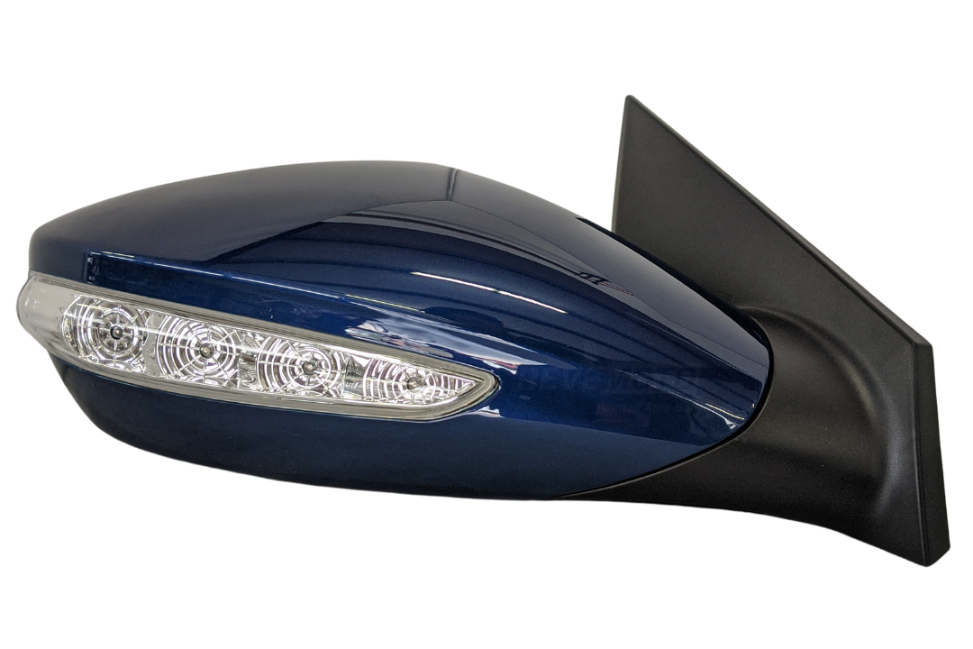 2011-2014 Hyundai Sonata Side View Mirror Painted (WITH: Heat, Turn Signal Light | WITHOUT: Eco Models) Indigo Blue Pearl (3U) 876203Q110 HY1321168 