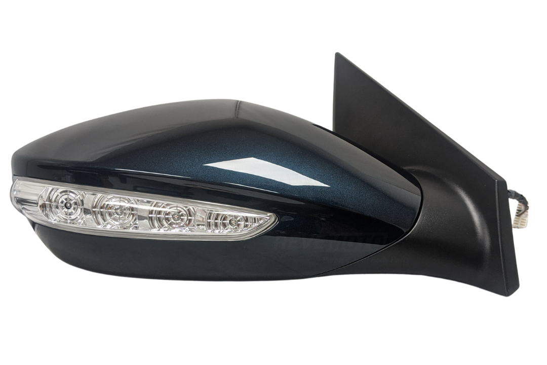 2011-2014 Hyundai Sonata Side View Mirror Painted (WITH: Heat, Turn Signal Light | WITHOUT: Eco Models) Pacific Blue Pearl (T3) 876203Q110 HY1321168 