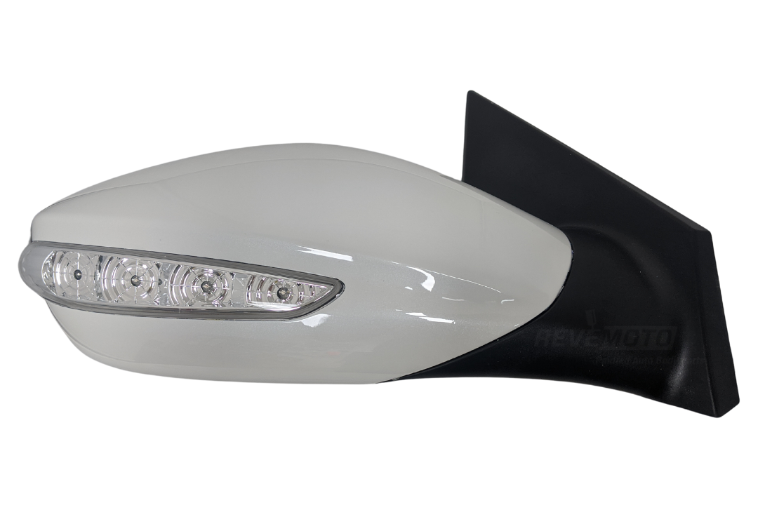 2011-2014 Hyundai Sonata Side View Mirror Painted (WITH: Heat, Turn Signal Light | WITHOUT: Eco Models) Porcelain White Pearl (WHC) 876203Q110 HY1321168 