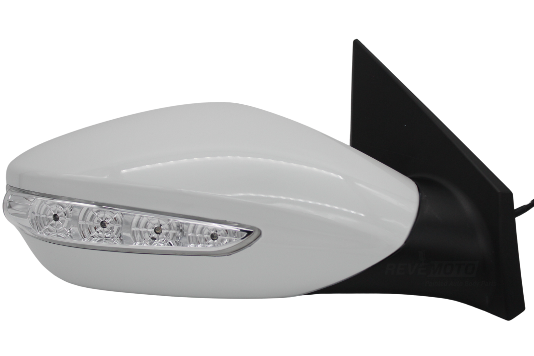 2011-2014 Hyundai Sonata Side View Mirror Painted (WITH: Heat, Turn Signal Light | WITHOUT: Eco Models) White Pearl (JR) 876203Q110 HY1321168 