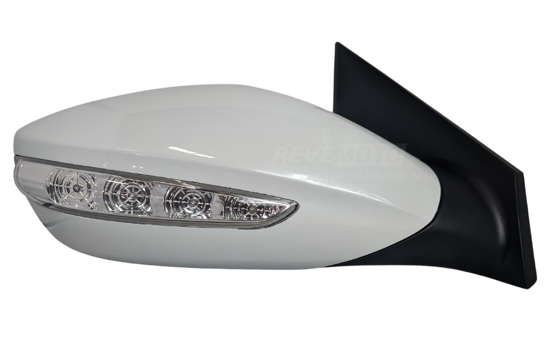 2011-2014 Hyundai Sonata Side View Mirror Painted (WITH: Heat, Turn Signal Light | WITHOUT: Eco Models) White Pearl (WJ) 876203Q110 HY1321168 