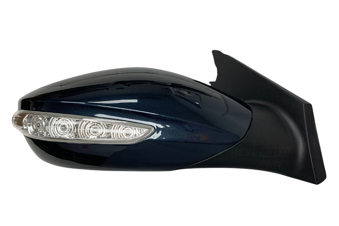 2011-2014 Hyundai Sonata : Side View Mirror Painted (WITH: Turn Signal Light | WITHOUT: Heat, Eco Models) Pacific Blue Pearl (T3) 876203Q100 HY1321167