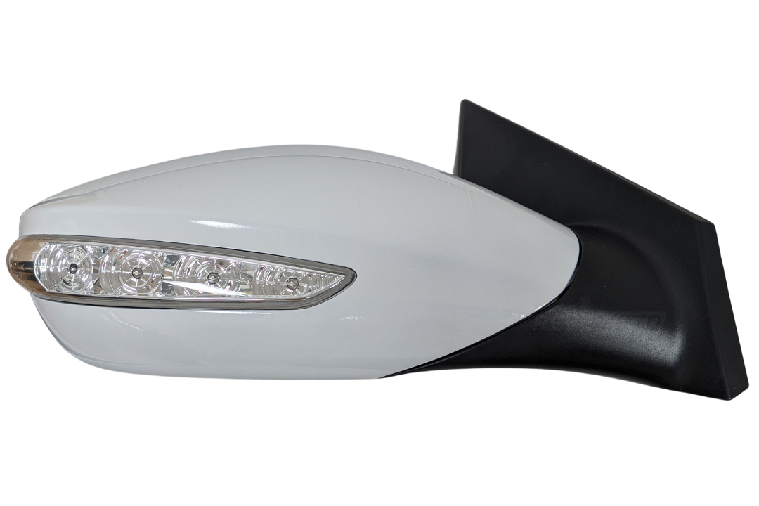 2011-2014 Hyundai Sonata : Side View Mirror Painted (WITH: Turn Signal Light | WITHOUT: Heat, Eco Models) Shimmering White Pearl (WJ) 876203Q100 HY1321167