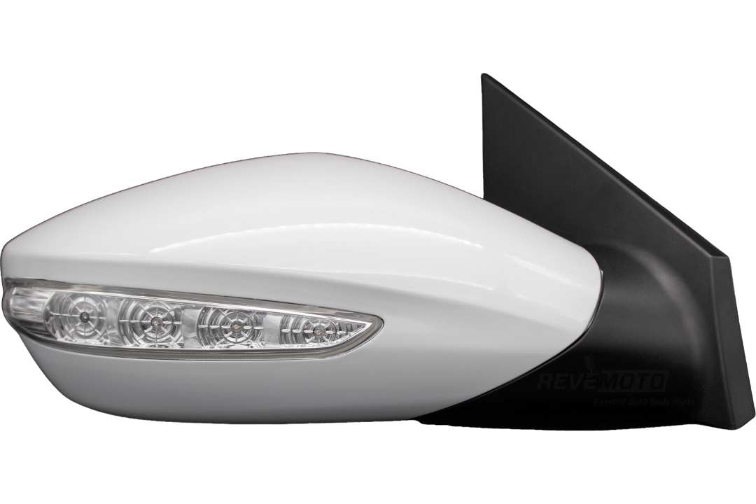 2011-2014 Hyundai Sonata : Side View Mirror Painted (WITH: Turn Signal Light | WITHOUT: Heat, Eco Models) White Pearl (JR) 876203Q100 HY1321167