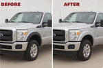 2011–2016 Ford F-250 Super Duty Fender Flare Set of 4 – Painted to Match, Ready to Install - Before and After Sample Image
