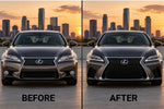 2013-2015 Lexus GS350 / GS450h to F Sport Front Bumper Conversion - Before and After Image 