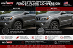 2013-2022 Jeep Grand Cherokee Painted Fender Flare Conversion (OEM Style | Set of 6) | Painted to Match, Ready to Install 