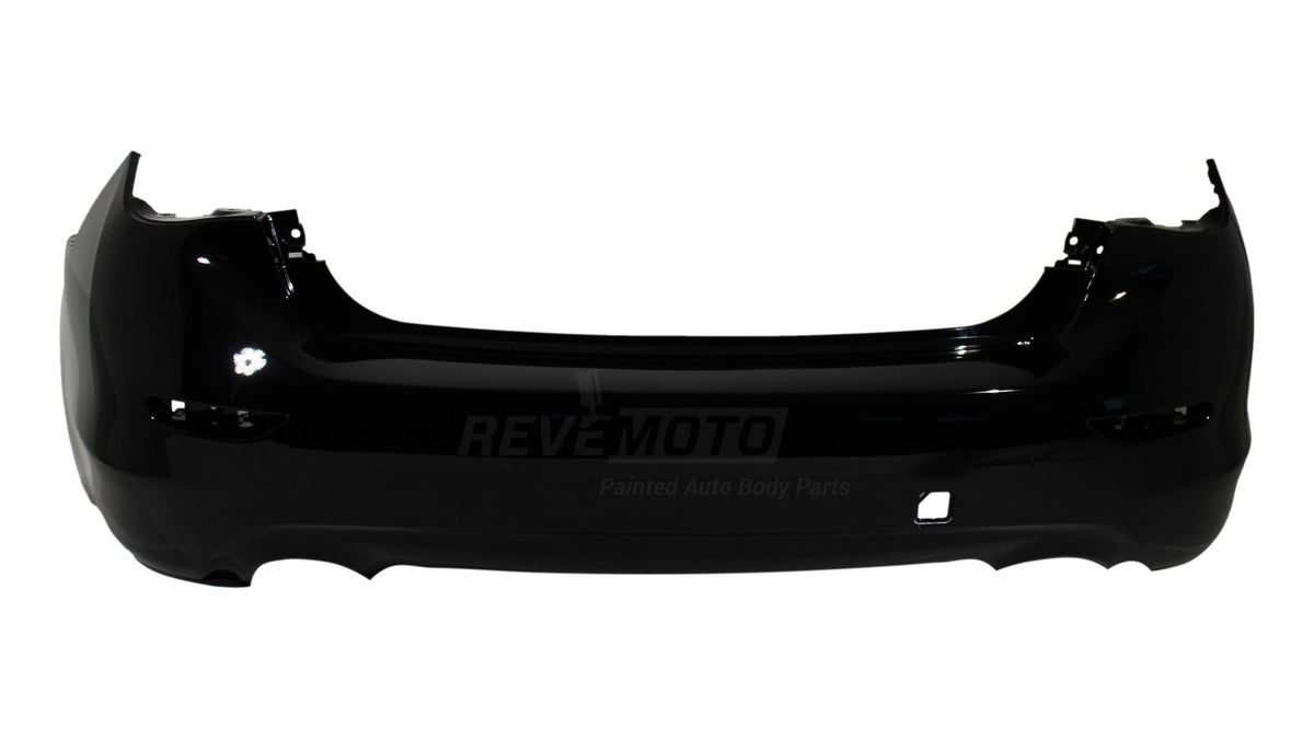 21521 2014-2017 Infiniti Q50 Rear Bumper Painted (WITHOUT: Park Assist Sensor Holes) Black Obsidian (KH3) 850224GA0H IN1100152