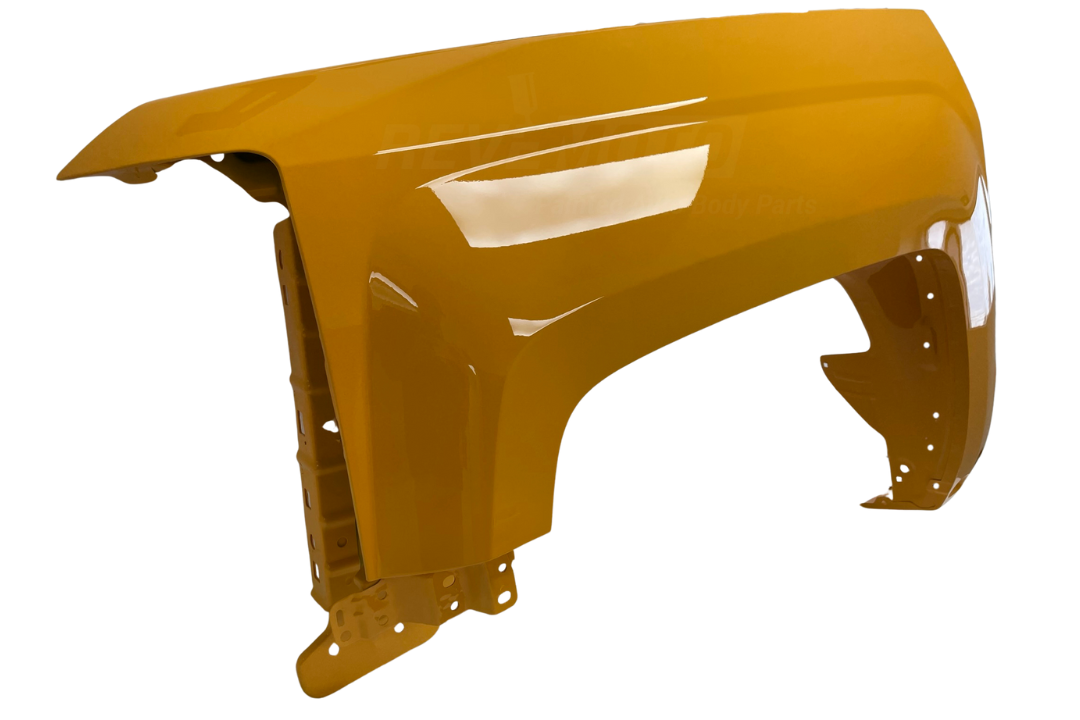 2014-2019 Chevrolet Silverado Fender Painted (1500 | Driver-Side) Wheatland Yellow (WA253A) 23303551 ReveMoto Painted Auto Parts Replacement GM1240385