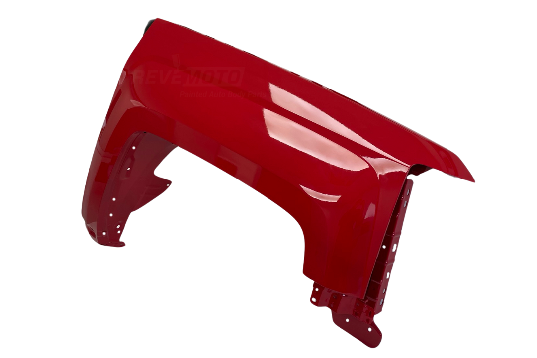 2014-2019 Chevrolet Silverado Passenger-Side Fender Painted Pull Me Over Red WA130X 84214215 GM1241385 ReveMoto Painted Auto Parts Replacement 