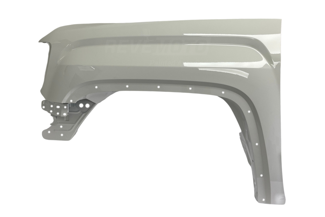 2014-2019 GMC Sierra Fender Painted (1500 | Aftermarket) Olympic White (WA8624) 23303550 GM1240387 ReveMoto Painted Auto Parts Replacement 