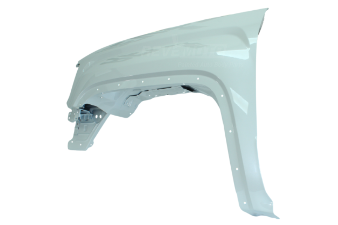 2014-2019 GMC Sierra Fender Painted (1500 | OEM) Abalone White Pearl (WA140X) 23303550 GM1240387 ReveMoto Painted Auto Parts Replacement 