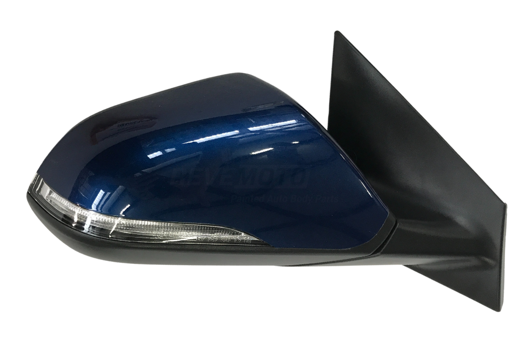 2015-2017 Hyundai Sonata Side View Mirror Painted (WITH: Heat, Turn Signal Light, Blind Spot Detection | WITHOUT: Memory) Lakeside Blue Metallic (VU8) 87620C2020 HY1321236 