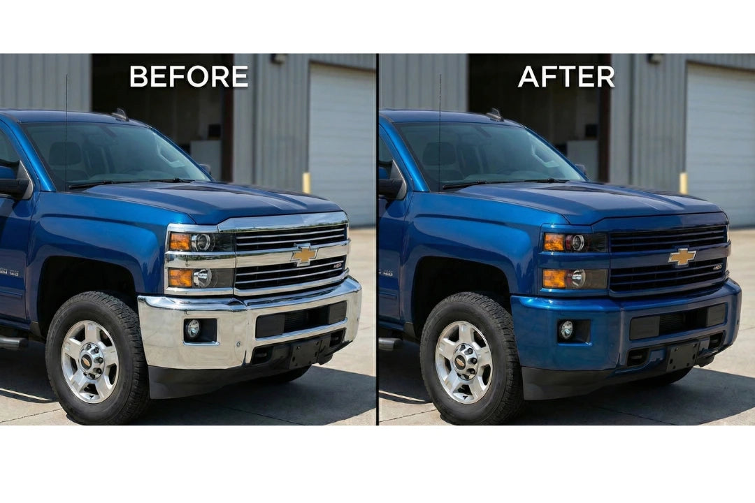 2015-2018 Chevrolet Silverado (2500 HD/3500 HD) Chrome Grille to Painted to Match Grille 23335298 
Royal Blue Metallic (WA409Y)
