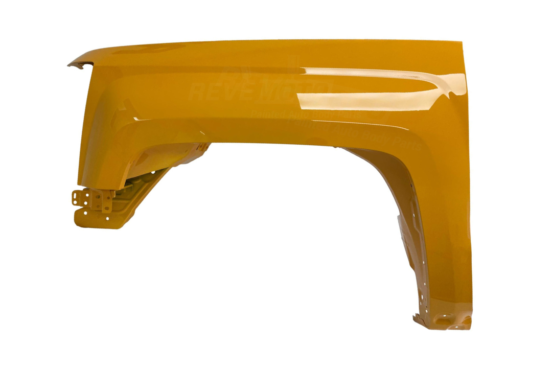 2015-2019 Chevrolet Silverado Fender Painted (2500/3500 | Driver-Side) Wheatland Yellow (WA253A) 23303551 GM1240385 ReveMoto Painted Auto Parts Replacement 