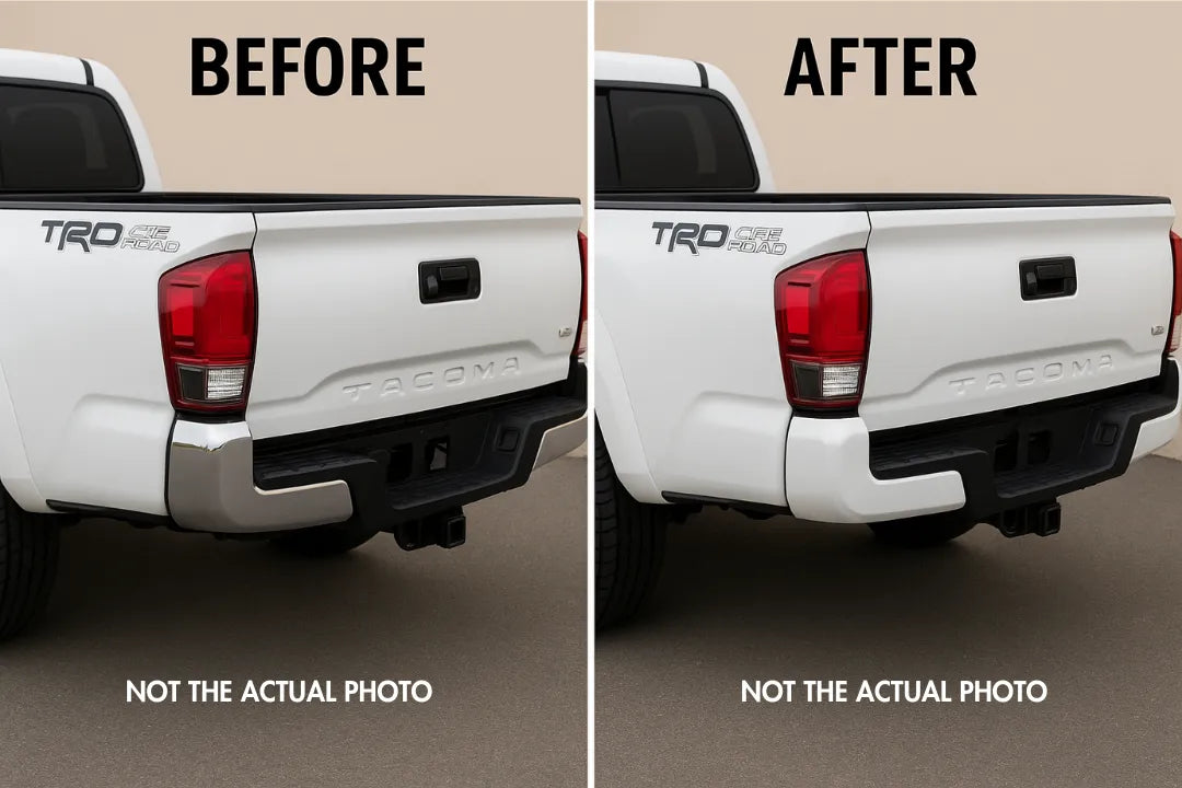 2016-2016-2023 Toyota Tacoma Rear Bumper End Cap From Chrome to Painted to Match Conversion 