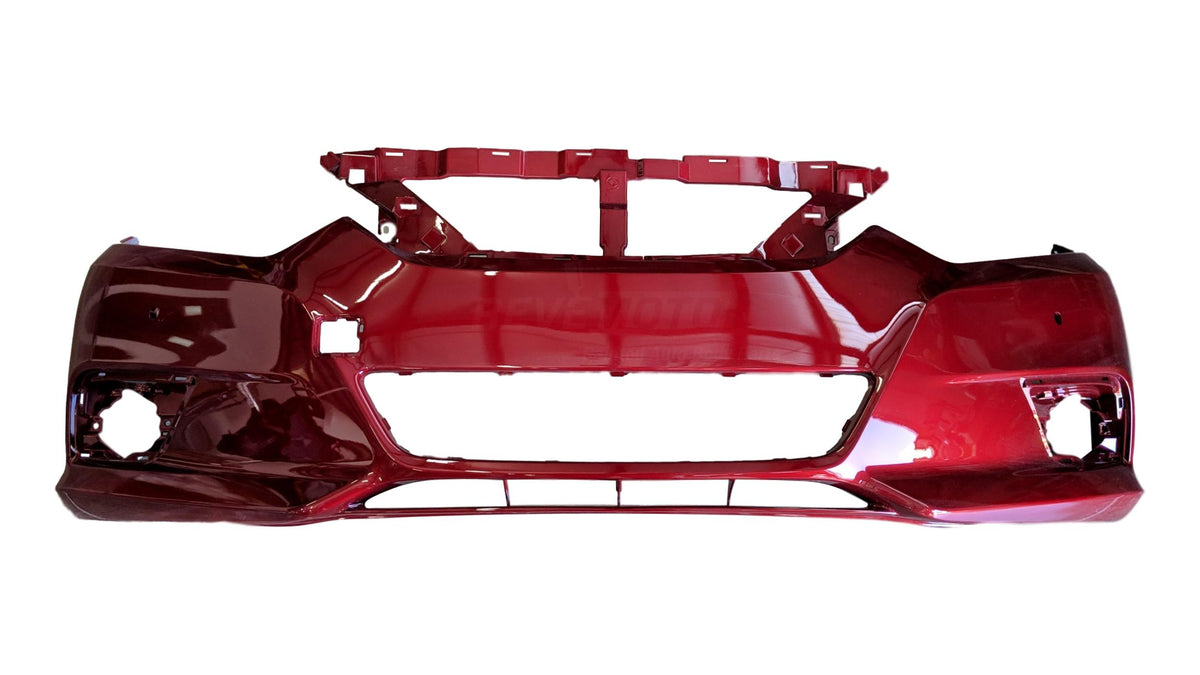 5777 Painted Front Bumper Cover for 2016-2018 Nissan Altima (w/ Park Assist Sensor Holes) Scarlet Ember (NBL) 620229HS2H NI1000312 ReveMoto Painted Auto Parts Replacement
