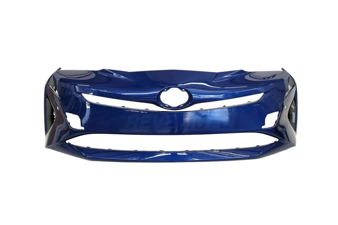 2016-2018 Toyota Prius Front Bumper Cover Painted Dark Blue Metallic (8W7) WITH Park Assist Sensor Holes 5211947964 TO1000419 ReveMoto Painted Auto Body Parts