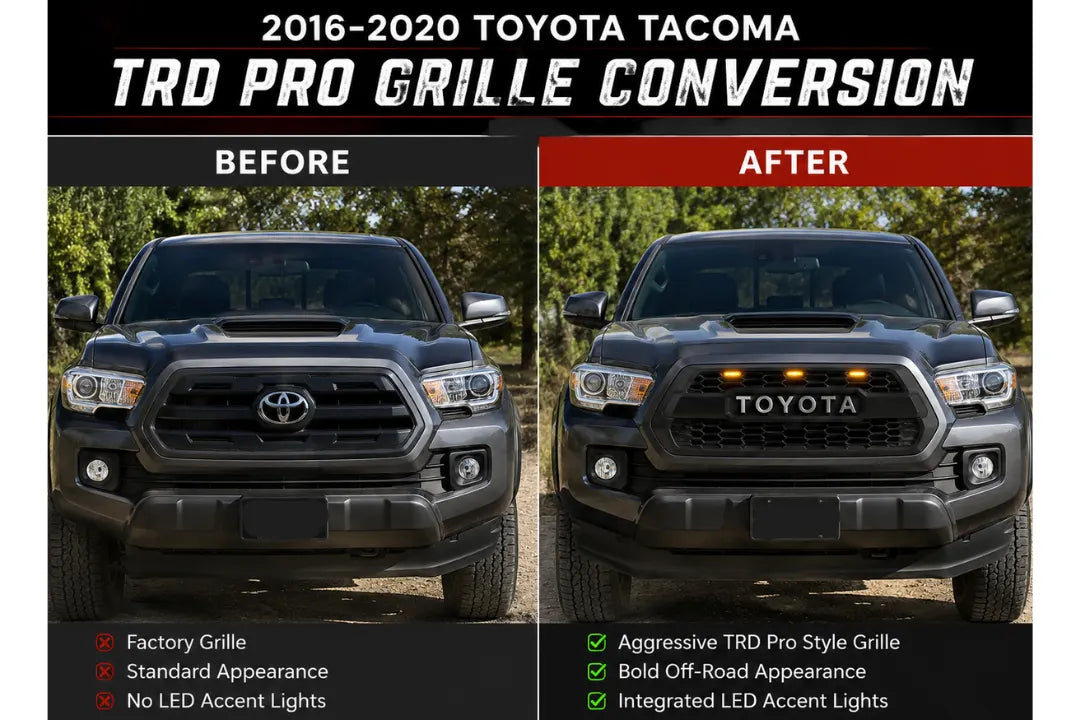 2016-2020 Toyota Tacoma TRD Pro Grille Conversion | Painted to Match, Ready to Install