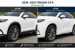 2016-2023 Mazda CX-9 Fender Flare Painted to Match Conversion (Set of 4) Before and After Image Arctic White (A4D)