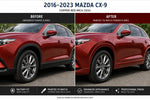 2016-2023 Mazda CX-9 Fender Flare Painted to Match Conversion (Set of 4) Before and After Image Copper Red Mica (32V)