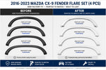 2016-2023 Mazda CX-9 : Fender Flare Painted to Match Conversion (Set of 4) painted to painted-to-match