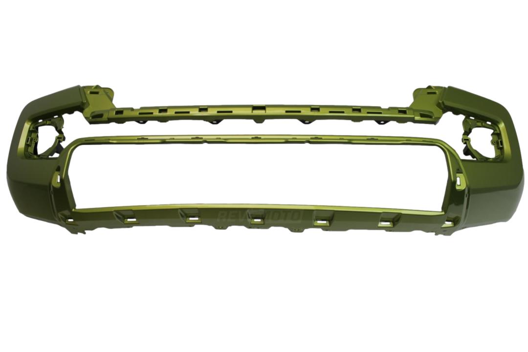2016-2023 Toyota Tacoma Front Bumper Painted Electric Lime Effect (588) 5211904907 TO1000414 ReveMoto Painted Auto Parts Replacement 