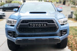 2016-2024 Toyota Tacoma Hood and Hood Scoop Painted Grayish Blue Cavalry Blue 8W2 ReveMoto Painted Auto Parts Replacement front view 