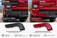 2016–2023 Toyota Tacoma Rear Bumper End Cap Conversion | Textured to Painted-to-Match - Before and After Image