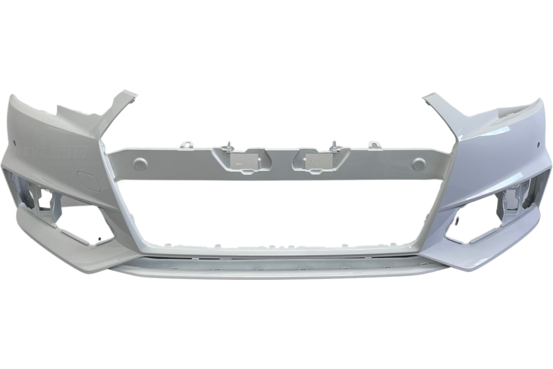 2017-2019 Audi A4 Quattro Front Bumper Painted Gletscherweiss Pearl (LS9R) 8W0807065SGRU AU1000276 ReveMoto Painted Auto Parts Replacement 