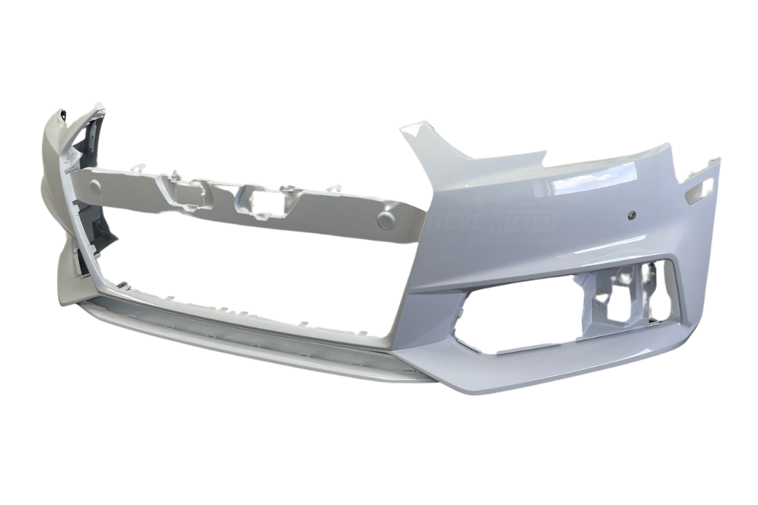 2017-2019 Audi A4 Quattro Front Bumper Painted Gletscherweiss Pearl (LS9R) 8W0807065SGRU AU1000276 ReveMoto Painted Auto Parts Replacement 