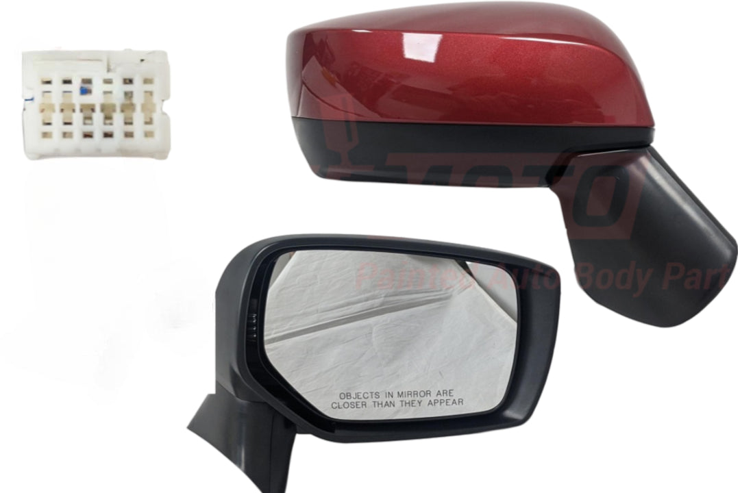 2017 Subaru Crosstrek Side View Mirror Painted Venetian Red Pearl (H2Q, HZ9), Right, Passenger-side, Non-Heated, w_o Turn Signal, Power, Manual Folding 91036VA361CRO