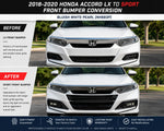 2018-2020 Honda Accord LX to Sport Front Bumper Conversion Kit | Painted to Match, Ready to Install - Bluish White Pearl (NH683P)