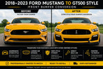 2018-2023 Ford Mustang to GT500 Style Front Bumper Conversion Kit (Painted to Match, Ready to Install)