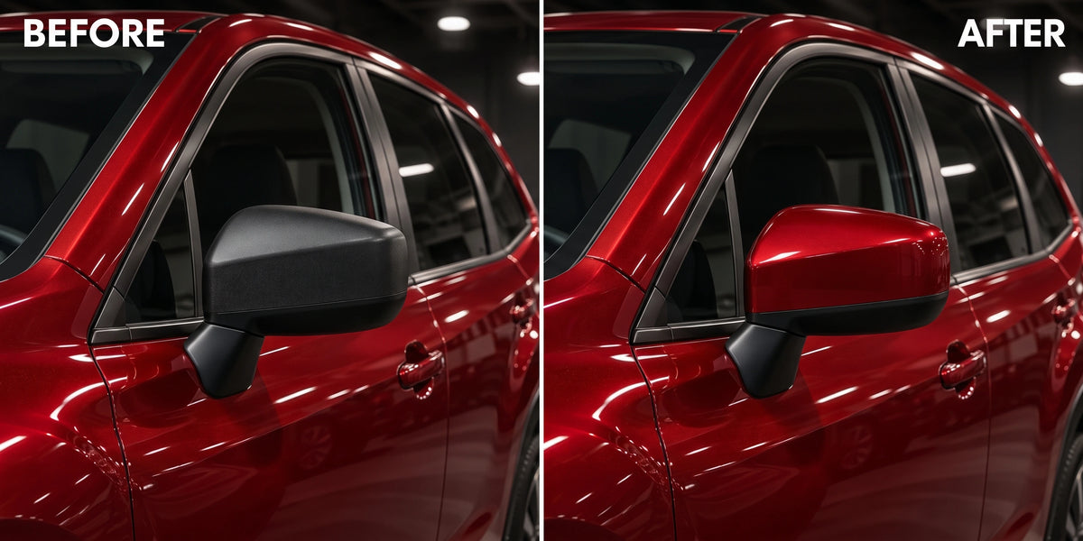 ReveMoto painted side mirror cap conversion kit for 2019-2024 Subaru Forester Base trim