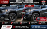2019-2024 Ram 1500 Painted Fender Flare Conversion (OEM Style | Set of 4) | Painted to Match, Ready to Install