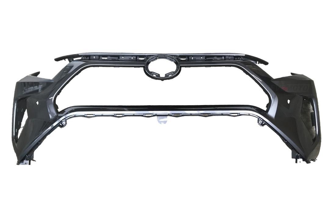 2019-2024 Toyota RAV4 Front Bumper Painted (WITH: Park Assist Sensor Holes) Magnetic Gray Metallic (1G3) 521190R920 TO1000450 ReveMoto Painted Auto Parts Replacement 