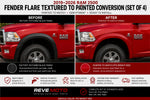 2019-2026 Ram 2500 Painted Fender Flare Conversion (OEM | Set of 4) | Painted to Match, Ready to Install - Before and After Image