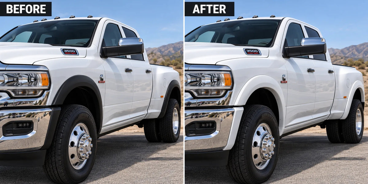 2019-2026 Ram 3500 DRW Painted Fender Flare Conversion (OEM Style | Set of 4) | Painted to Match, Ready to Install