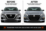 2019–2022 Nissan Altima S (Base Model) to SR Front Bumper Conversion Kit | Painted to Match, Ready to Install - Before and After Image