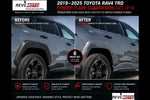 2019–2025 Toyota RAV4 TRD Painted Fender Flare Conversion (OEM | Set of 6) | Painted to Match, Ready to Install - Before and After Image