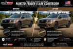 2020-2022 Subaru Outback Painted Fender Flare Conversion Kit (Set of 4) | Painted to Match, Ready to Install - Before and After - Brilliant Bronze Pearl (UCD)