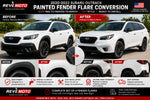 2020-2022 Subaru Outback Painted Fender Flare Conversion Kit (Set of 4) | Painted to Match, Ready to Install - Before and After Crystal White Pearl (K1X)