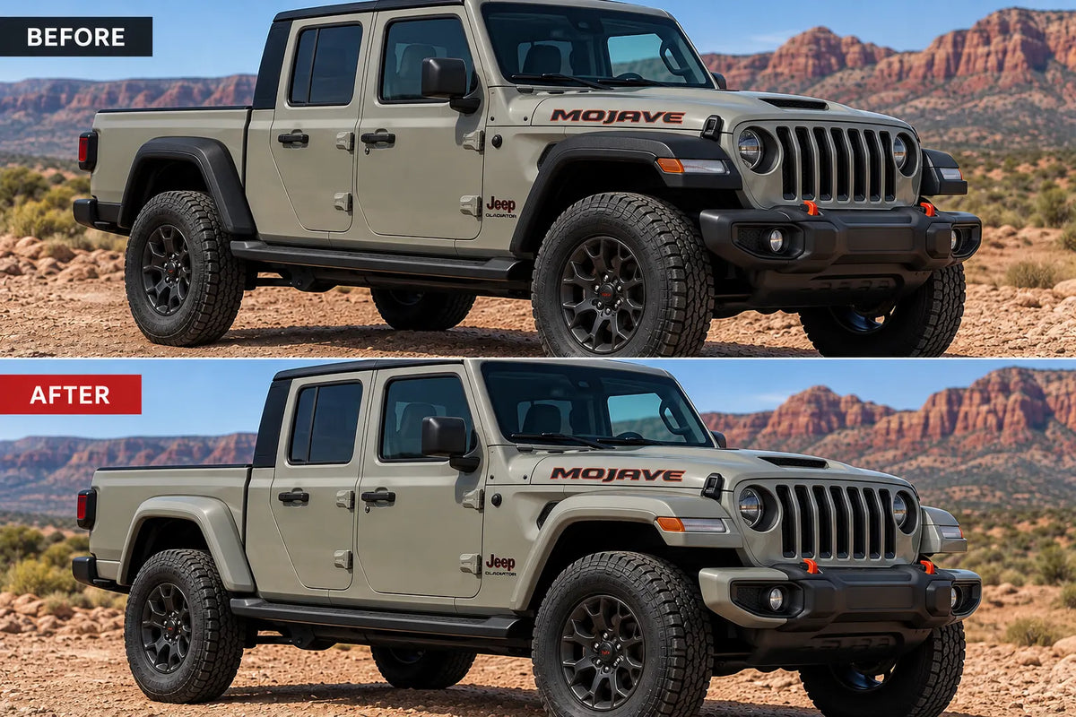 2020-2023 Jeep Gladiator Painted Fender Flare Conversion (OEM; Set of 4 | Mojave/Rubicon Model) | Painted to Match, Ready to Install