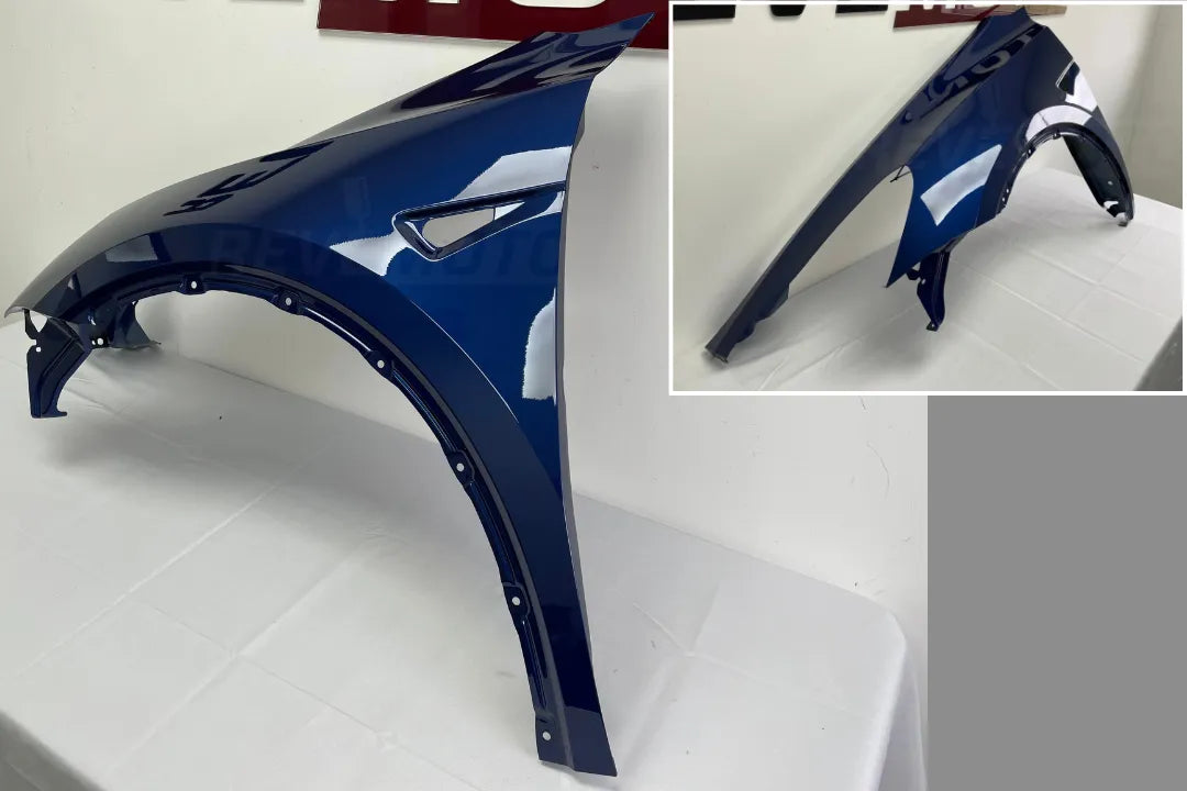 2020-2023 Tesla Model Y Fender Painted (OEM) For Option Code BY00 and BY01 Left, Driver-Side Ocean Blue Pearl Metallic (PPSB) 1493451E0B