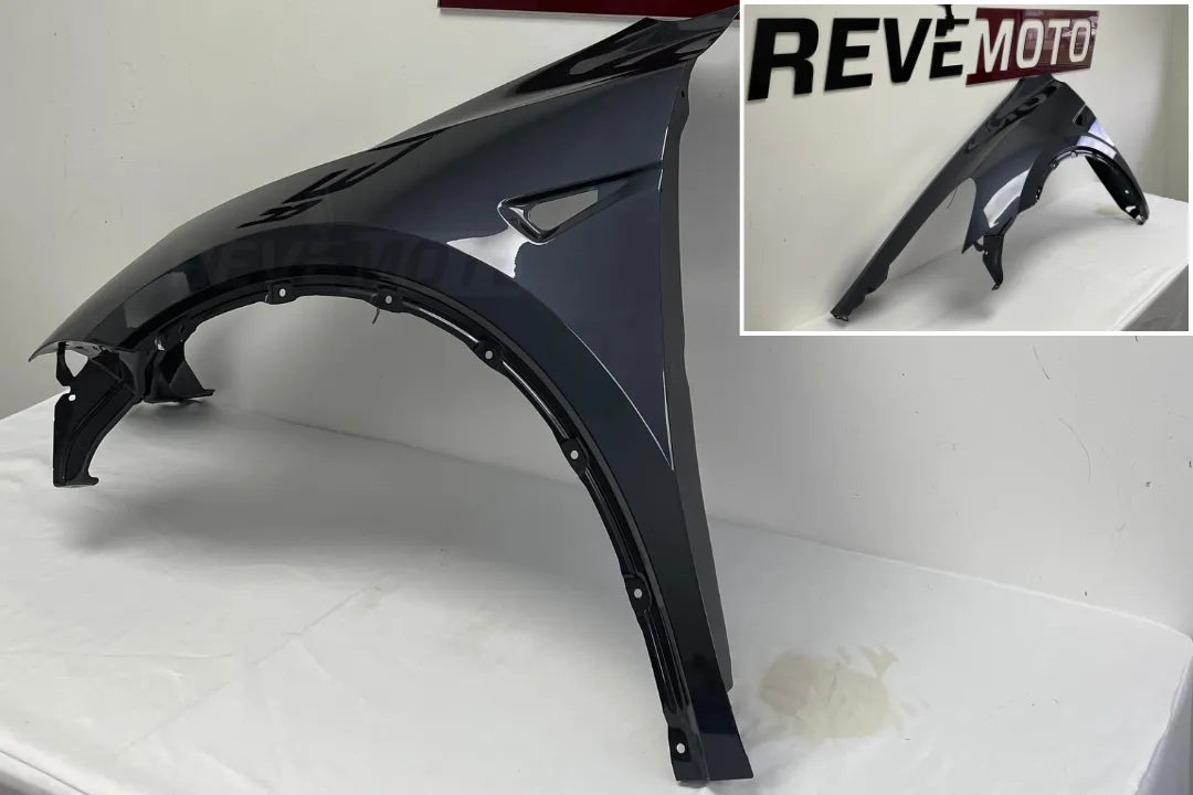 2020-2023 Tesla Model Y Fender Painted (OEM) For Option Code BY00 and BY01 Left, Driver-Side Steel Gray Metallic/Midnight Silver Pearl (PMNG) 1493451E0B